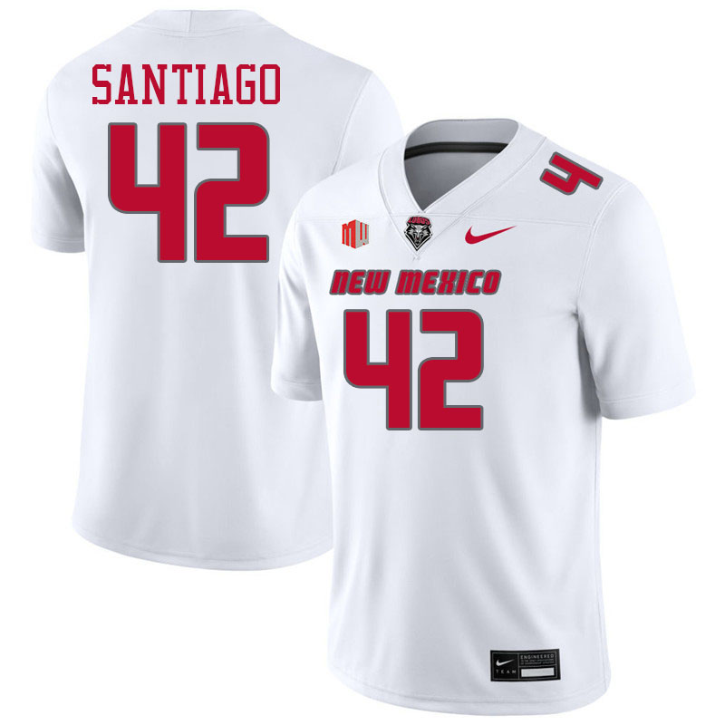 New Mexico Lobos #42 Bobby Santiago College Football Jerseys,Uniforms-White New Mexico Lobos #42 Bobby Santiago College Football Jerseys,Uniforms-White